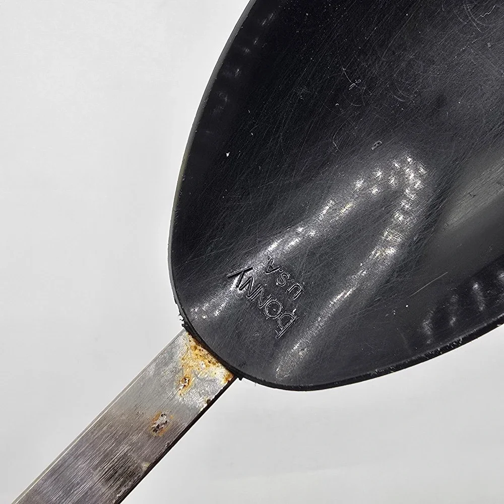 Vintage Bonny USA Solid Serving Spoon Nylon Plastic Black w/White Handle